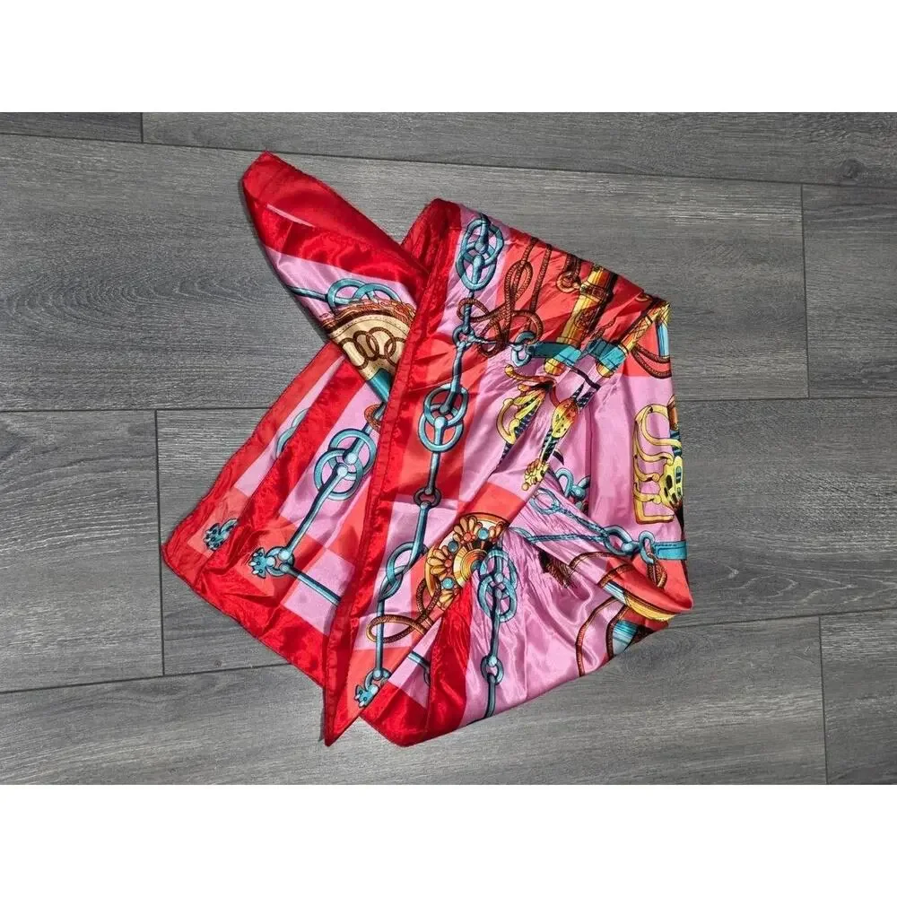 Scarf Carre 100% silk Scarf France Orange Gold A008742